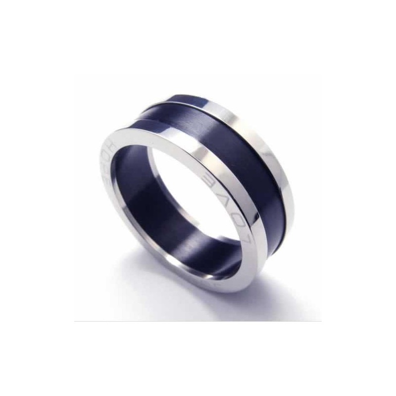 Szerelem 8 Mm-Es Fekete Titán Gyűrű