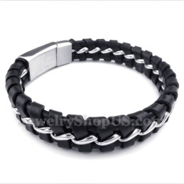 Férfi Titán Bőr Karkötő