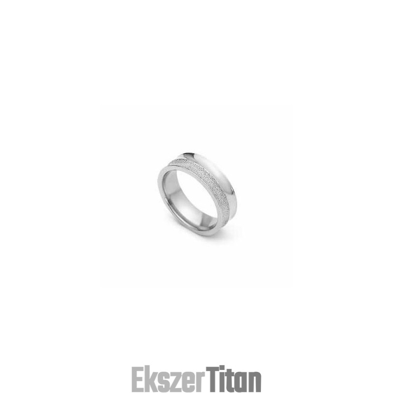 Csiszolt 6 Mm-Es Titán És Ezüst Gyűrű