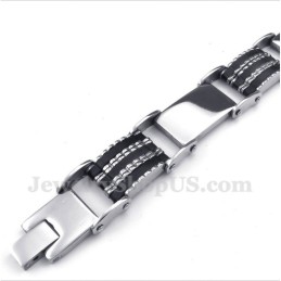 Férfi Titán Gumi Karkötő