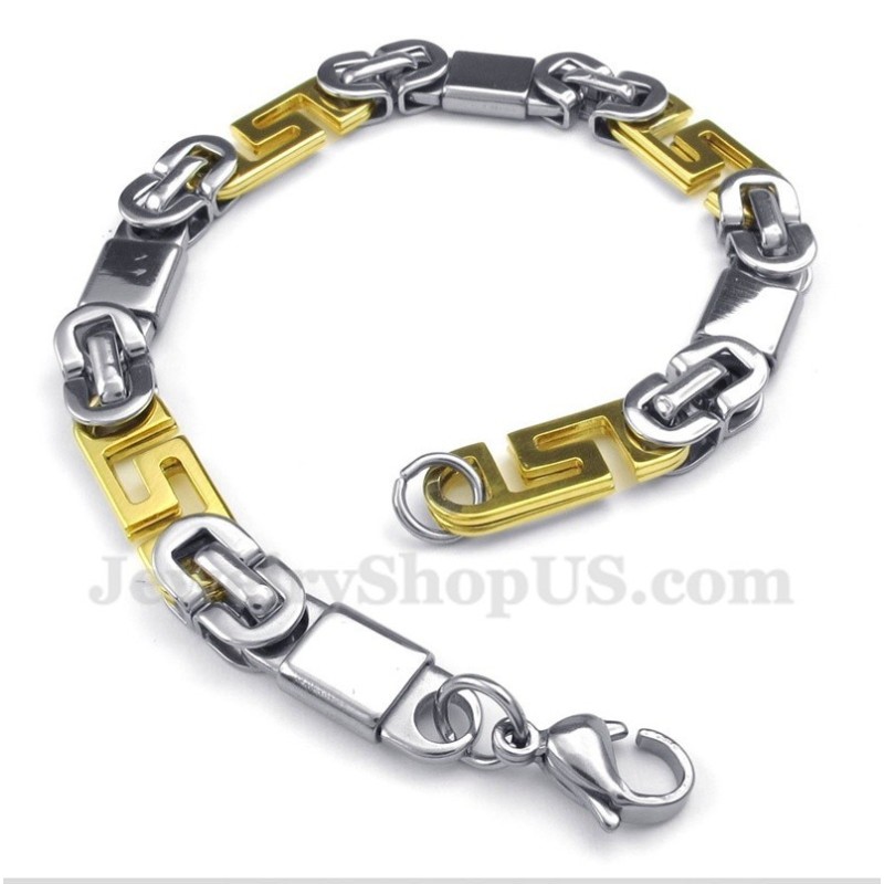 Férfi Titán Arany Görög Meander Mintás Karkötő