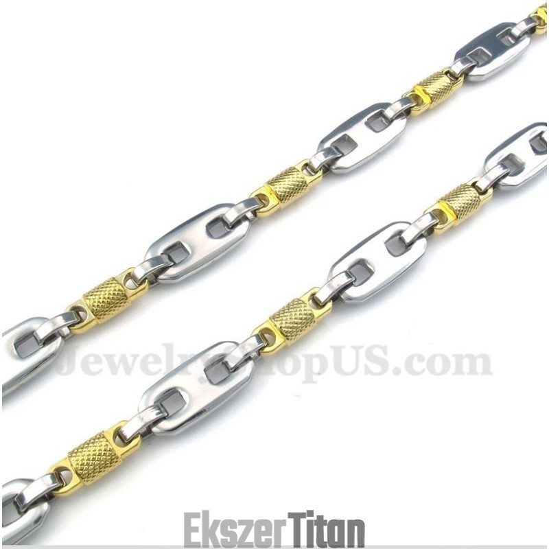 Férfi Titán Arany Hengeres Nyaklánc