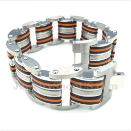 Férfi Titán Narancssárga Fekete Gumi Karkötő