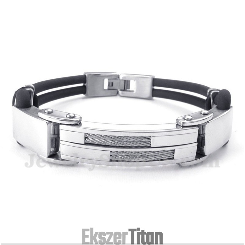 Férfi Titán Kábeles Bőr Karkötő