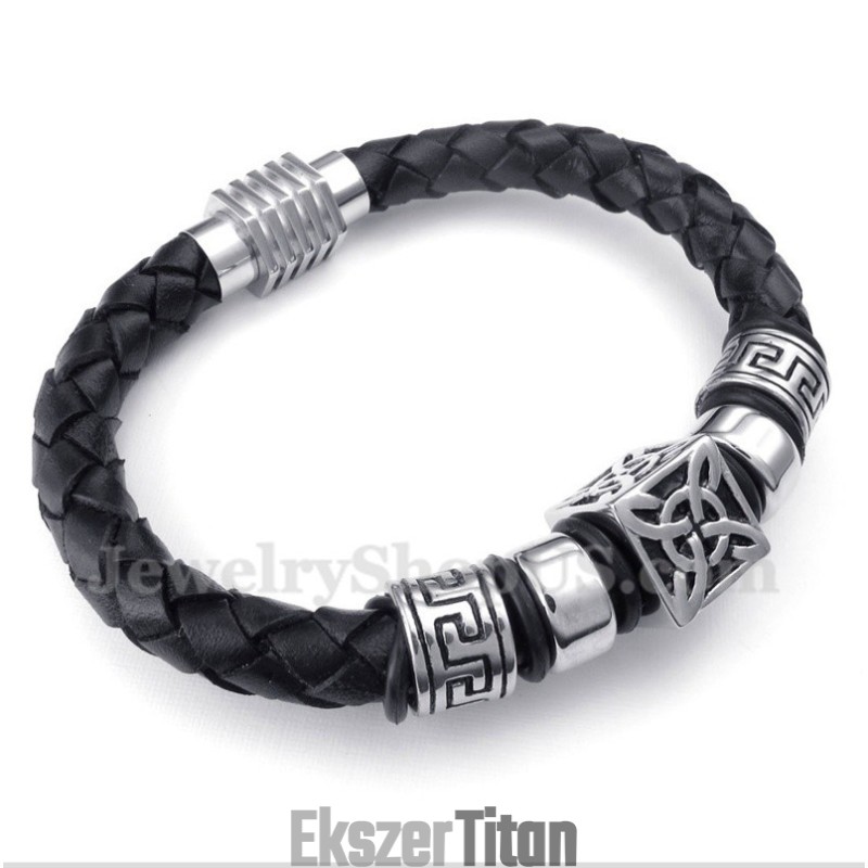 Férfi Bőr Titán Karkötő Férfi Bőr Titán Karkötő
