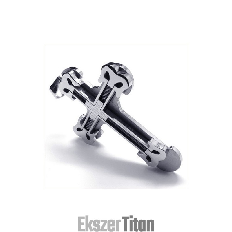 Divat Sport Kereszt Titán Medál (Ezüst)