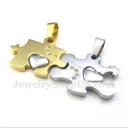 Titán Arany Puzzle Páros Medál Ingyenes Lánccal (Egy Pár)