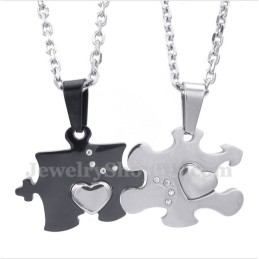 Titán Fekete Puzzle Páros Medál Szabad Lánccal (Egy Pár)