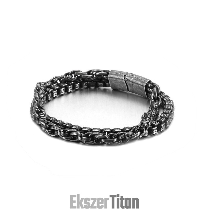 Férfi Menő Kétrétegű Titán Karkötő