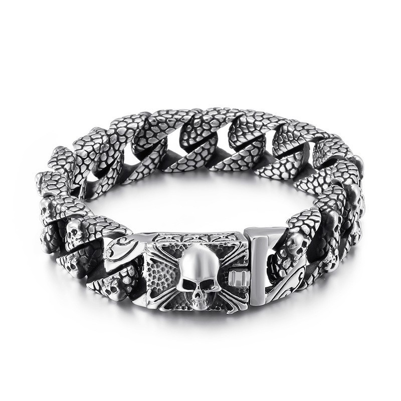 Elegáns Titán Kereszt Karkötő Férfi Titán Koponya Karkötő Elegáns Titán Kereszt Karkötő Férfi Titán Koponya Karkötő