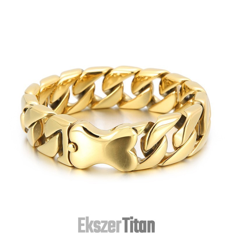 Új Kubai Láncos, Hűvös Csonttípusú, Betétes Csattal Ellátott, Polírozott Férfi Karkötő