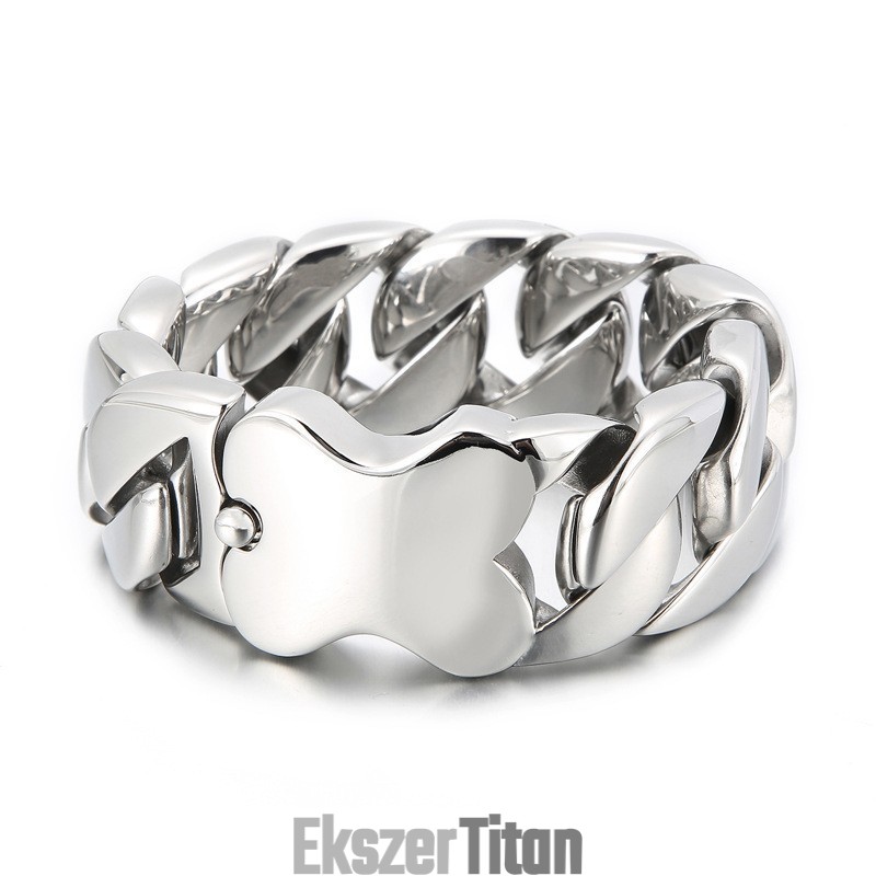 Új Kubai Karkötő, Menő Csontbetétes, Polírozott Férfi Karkötő