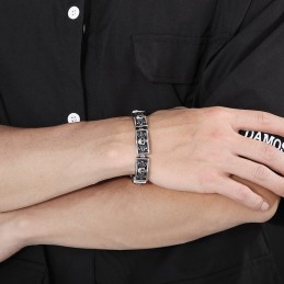 Öntött Vintage Ékszerek Divatos Sikkes Szél Csipke Koponya Férfi Karkötők
