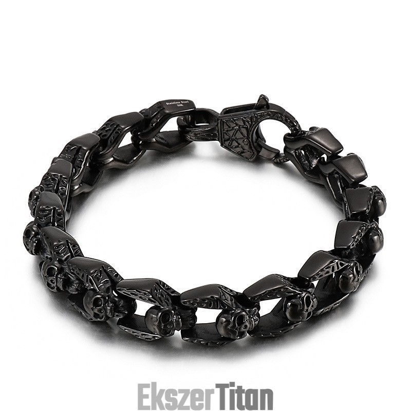 Divat Vintage Wind Titanium Koponya Ékszer Hip Hop Rock Férfi Karkötők
