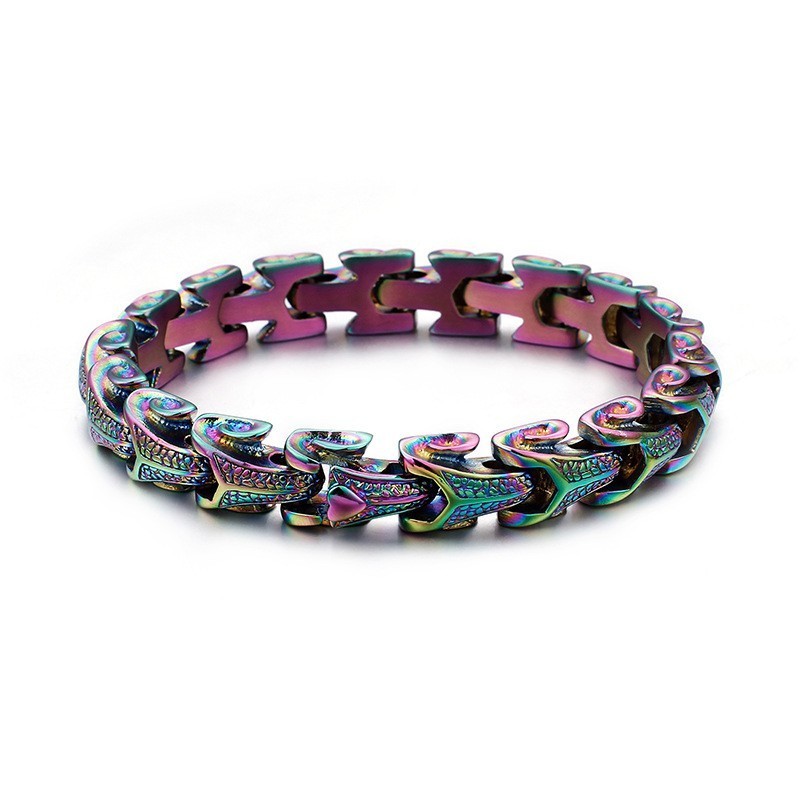 Titán Divatékszer Sárkánypikkelyes Menő Férfi Karkötő Vintage Ezüstözött Gerinckarkötő