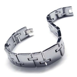 Új Stílusú Volfrám-Karbid 12 Mm Széles Vastag Férfi Karkötő