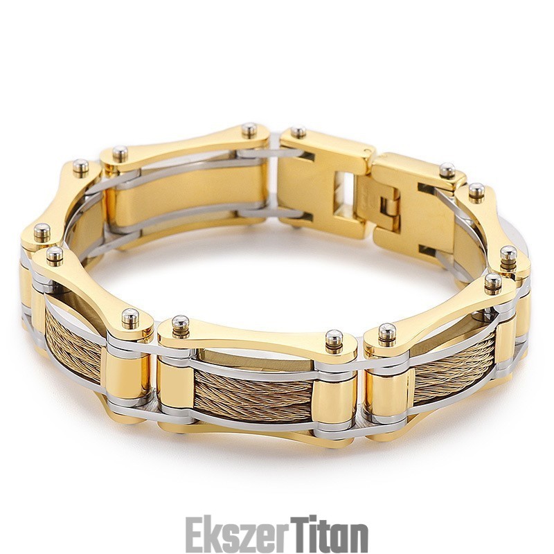 Rock Hip-Hop Csavart Láncos Férfi Titán Motoros Karkötő