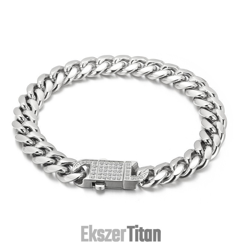 Kubai Lánc Gyémántokkal Férfi Titán Karkötő Nyaklánc