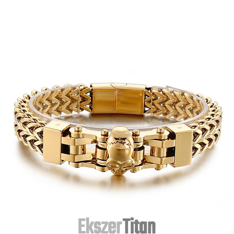 Klassz Hiphop Koponyás Férfi Titán Karkötő