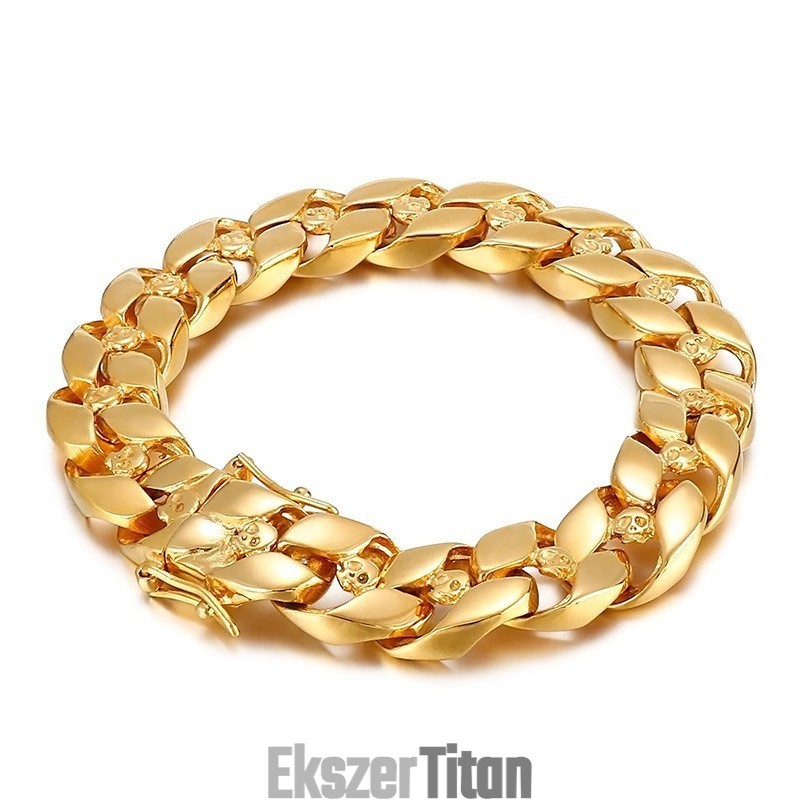 Divatos Hip-Hop Férfi Titán Koponya Karkötő