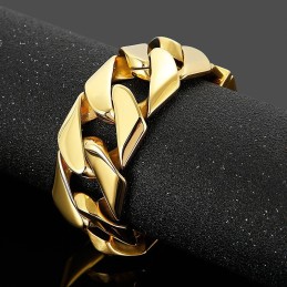 Divatos Arany 31 Mm Széles Menő Titán Hiphop Karkötő
