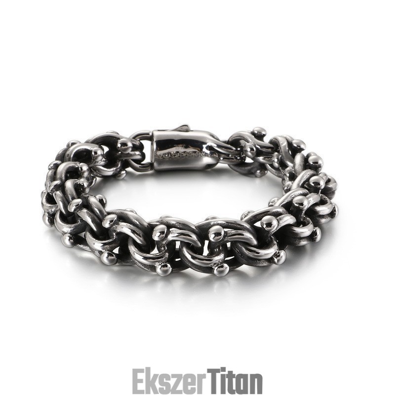 Vintage Motoros Lánc Rock Stílusú Kerékpárlánc Titán Karkötő