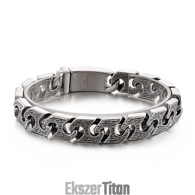 Vintage Geometrikus Elegáns Titán Karkötő Férfiaknak