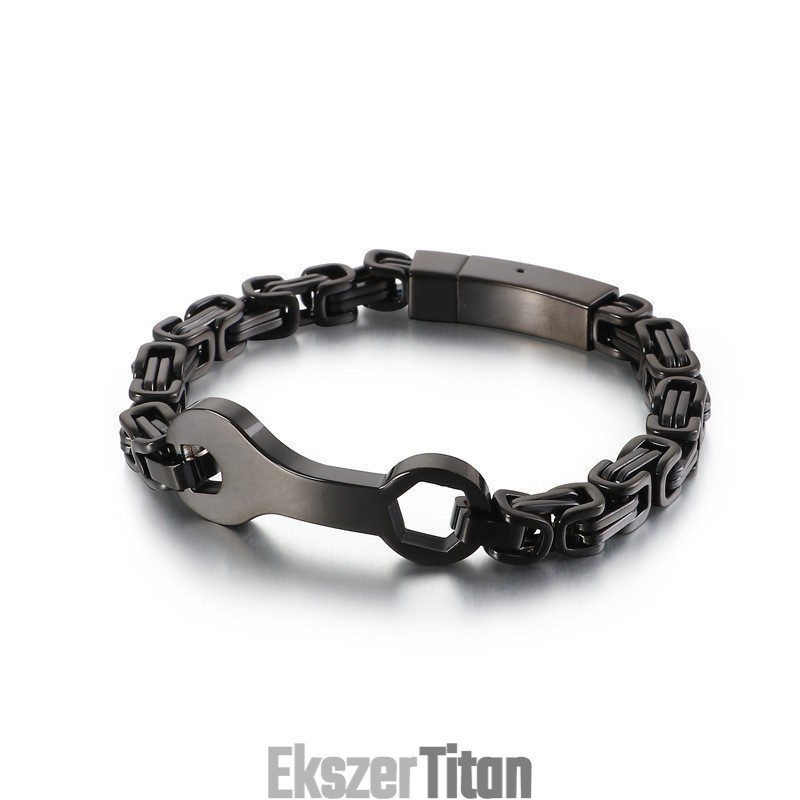 Divatos Csavarkulcs Császárláncos Férfi Titán Karkötő