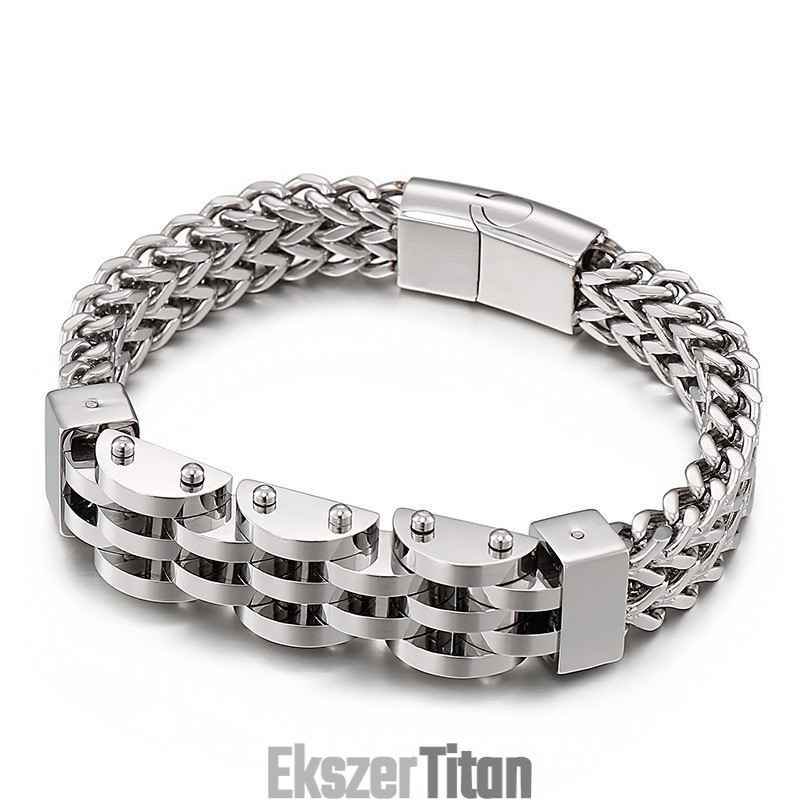 Dupla Rétegű, Dupla Soros Titán Karkötő Férfiaknak