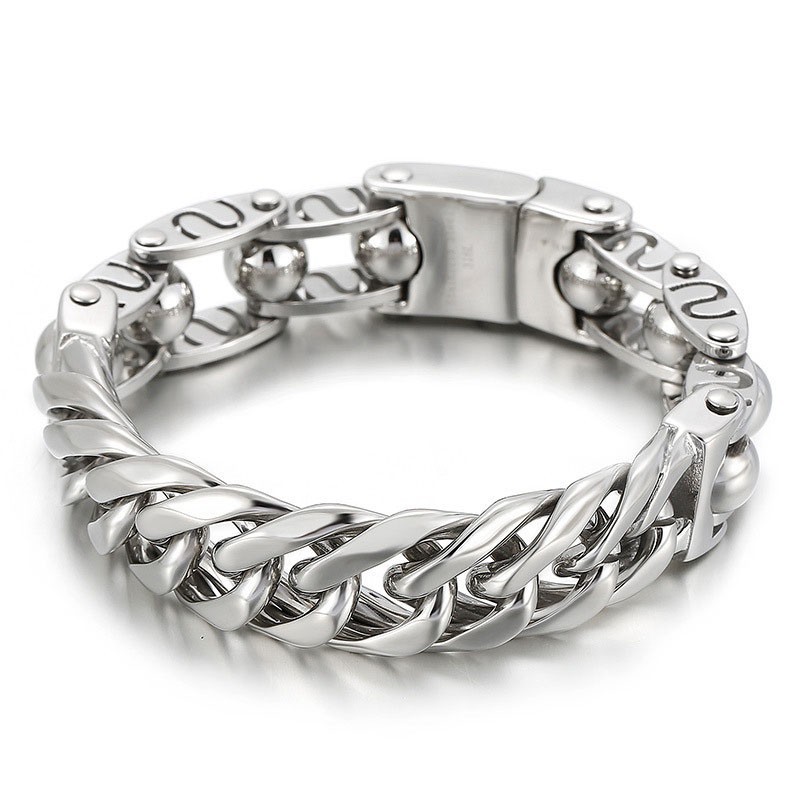 Divatos Kerek Gyöngyökből Készült Elegáns Stílusú Férfi Titán Karkötő