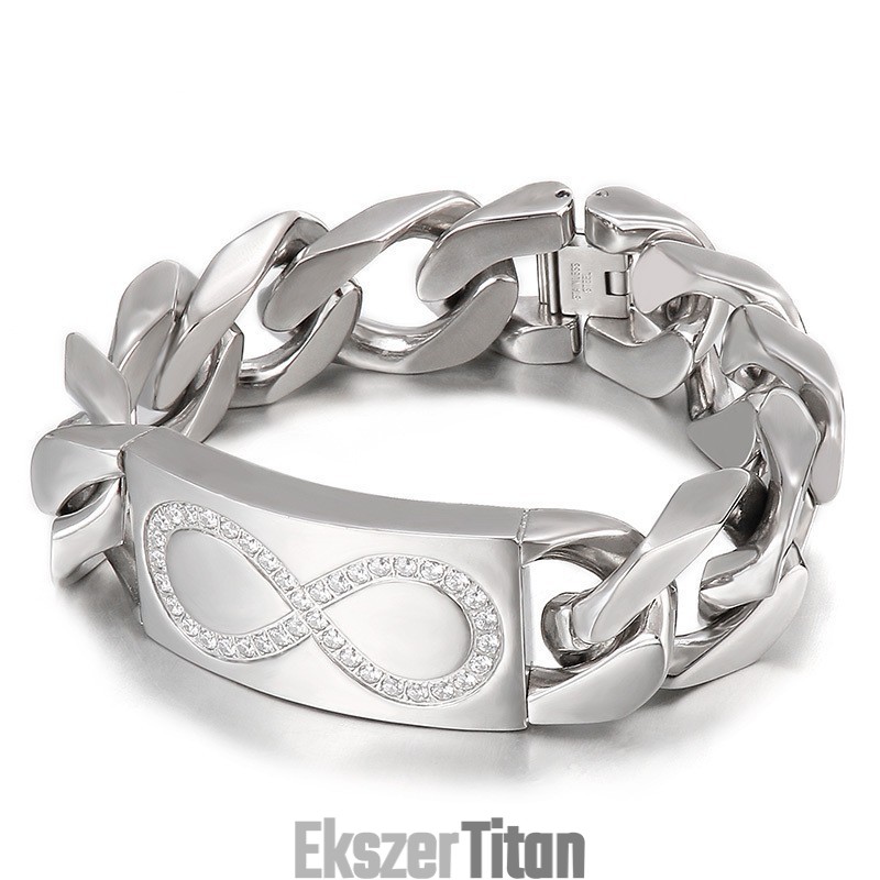 Sikkes Stílusú 8 Szó Gyémántokkal Díszített Férfi Titán Karkötők