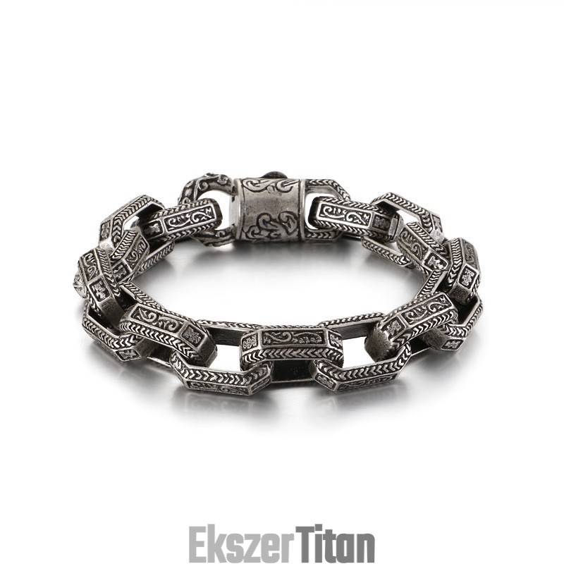 Új Sikkes Férfi Mintás Titán Dagály Karkötő