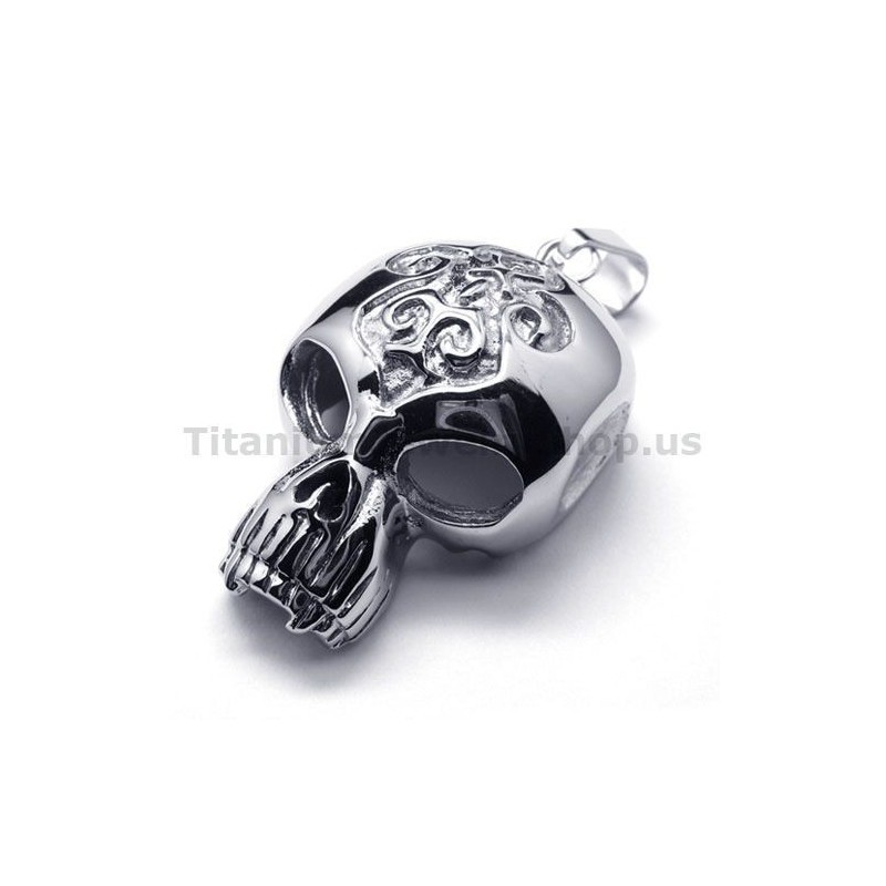 Tiszta Titán Koponya Mintás Medál - Ingyenes Lánc