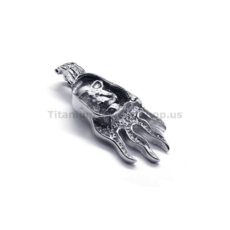 Tiszta Titán Koponya Mintás Medál - Ingyenes Lánc