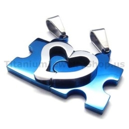 Sweetheart Jigsaw Puzzle Titán Szerelmesek Medálok (Kék) - Láncmentes