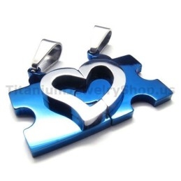 Sweetheart Jigsaw Puzzle Titán Szerelmesek Medálok (Kék) - Láncmentes