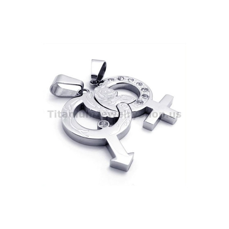 Titán Szerelmesek Medálok Gyémántmentes Láncokkal