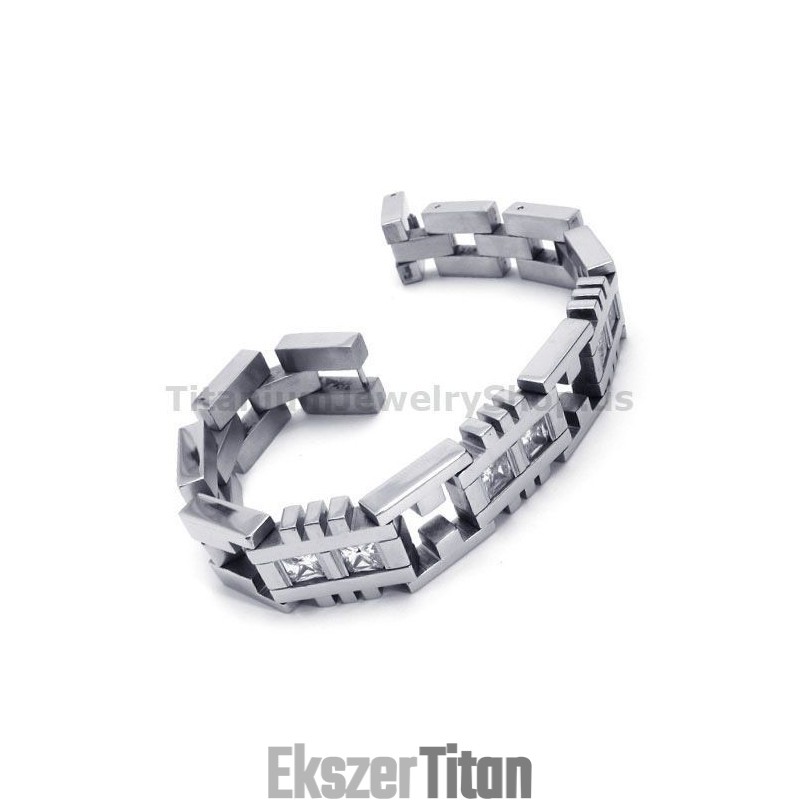 Férfi Titán Karkötő Gyémántokkal
