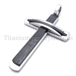 Divat Kétrétegű Fekete Titán Kereszt Medál