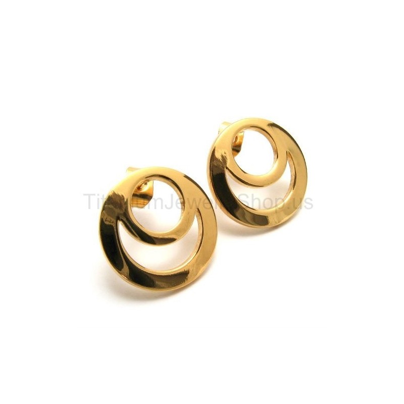 Arany Kétkarikás Titán Fülbevaló
