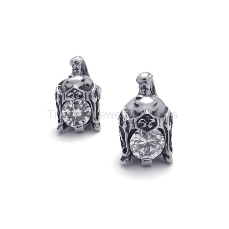 Sisak Retro Titán Gyémánt Fülbevalókkal