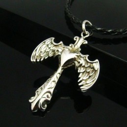 Cool Man Angle Wing Cross Tiszta Titán Nyaklánc Medál Ajándék