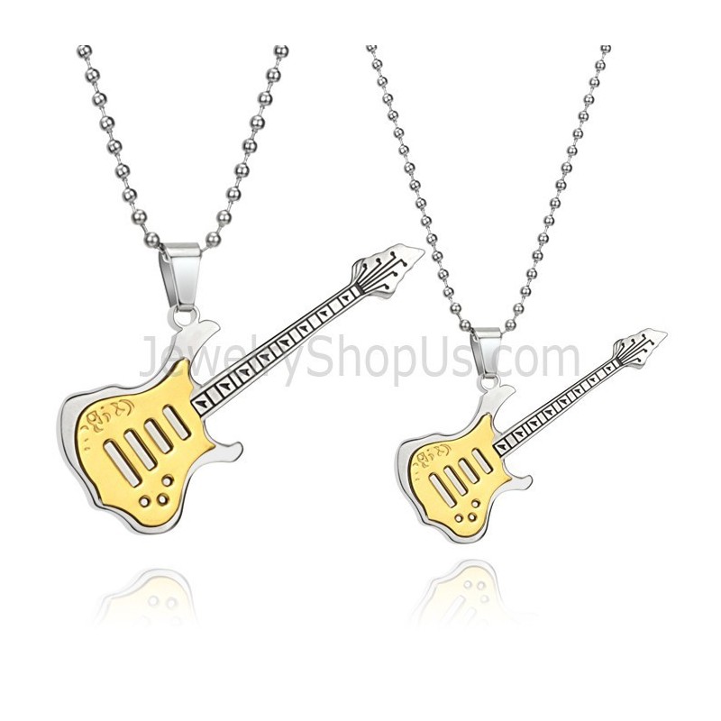 Titán Arany Gitár Szerelmeseinek Medálok Szabad Láncokkal C343