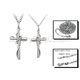 Titán Rozéarany És Fekete Keresztes Szerelmesek Medáljai Szabad Láncokkal C521