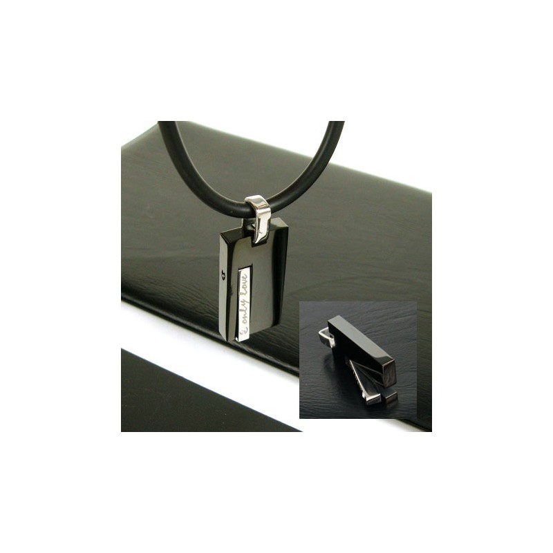 Férfi „Csak Szerelem” Drágakő-Tiszta Titán Nyaklánc Medál