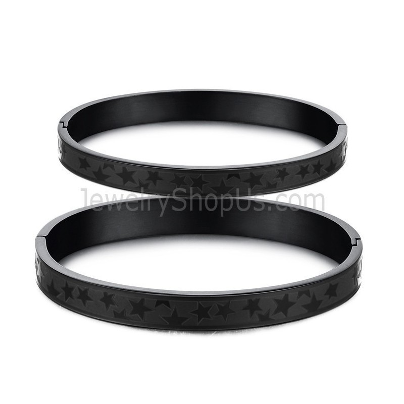 Tatánium Fekete Csillagok Páros Karkötők C863