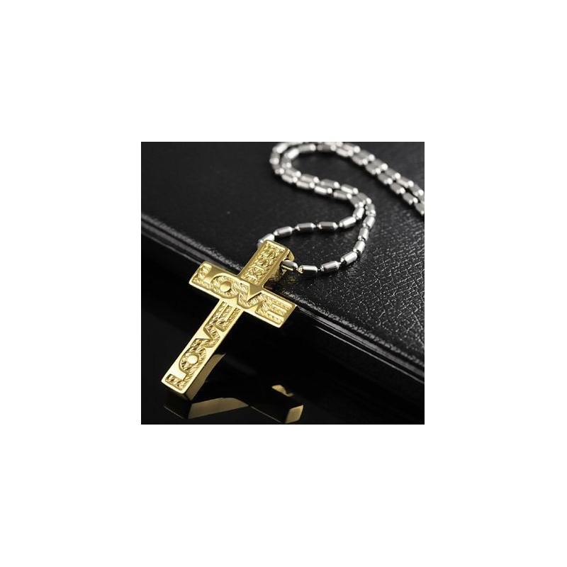 Kiváló Minőségű Férfi Szerelmes Kereszt Titán Acél Medál