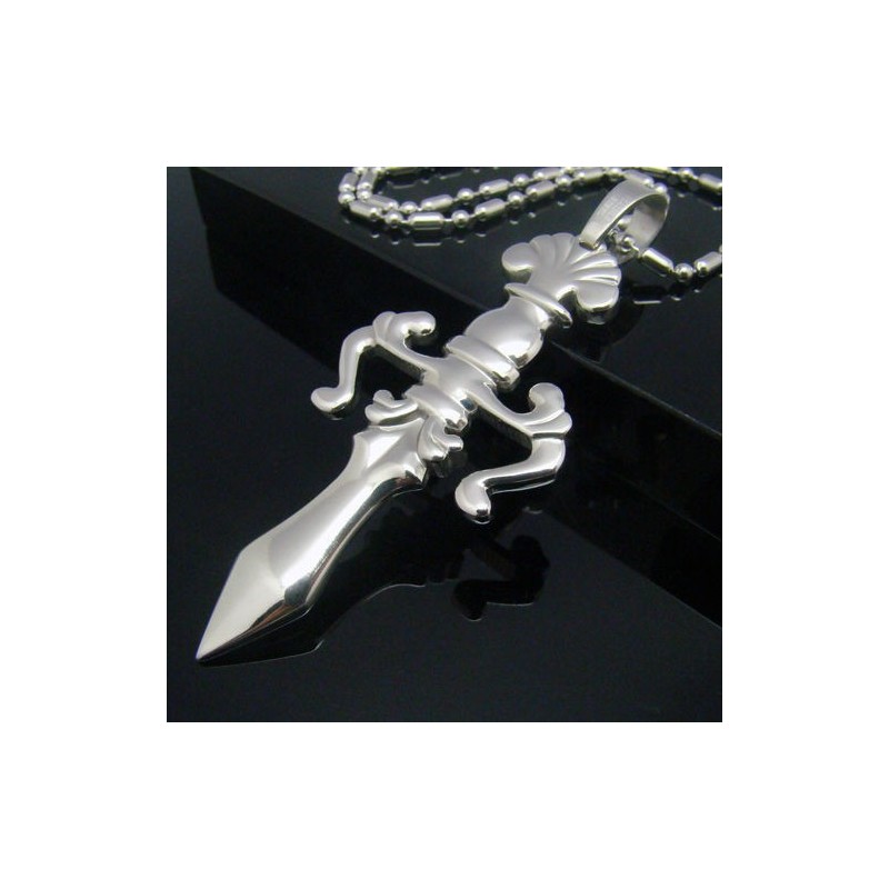 Cool Man Ragyogó Kard Kereszt Tiszta Titán Nyaklánc Medál