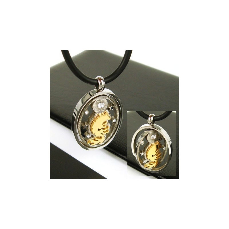 Férfi Fonó Arany Farkasköves Tiszta Titán Medál Nyaklánc