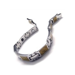 Férfi Arany És Ezüst Tiszta Titán Mágneses Karkötő